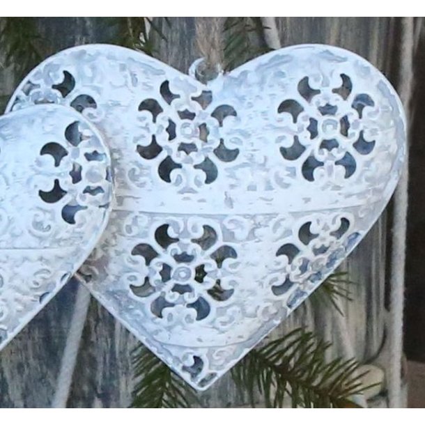 Julehjerte til ophng m. blonde mnster